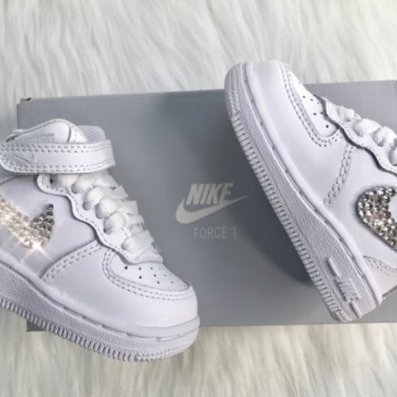 Nike | Shoes | Bling Nikes Baby Toddler Nike Air Force Swarovski | Poshmark